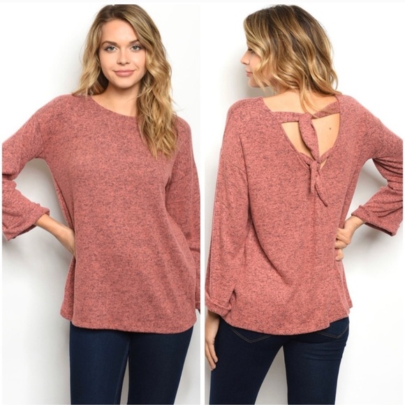 Tops - Back Tie Long Sleeve Top